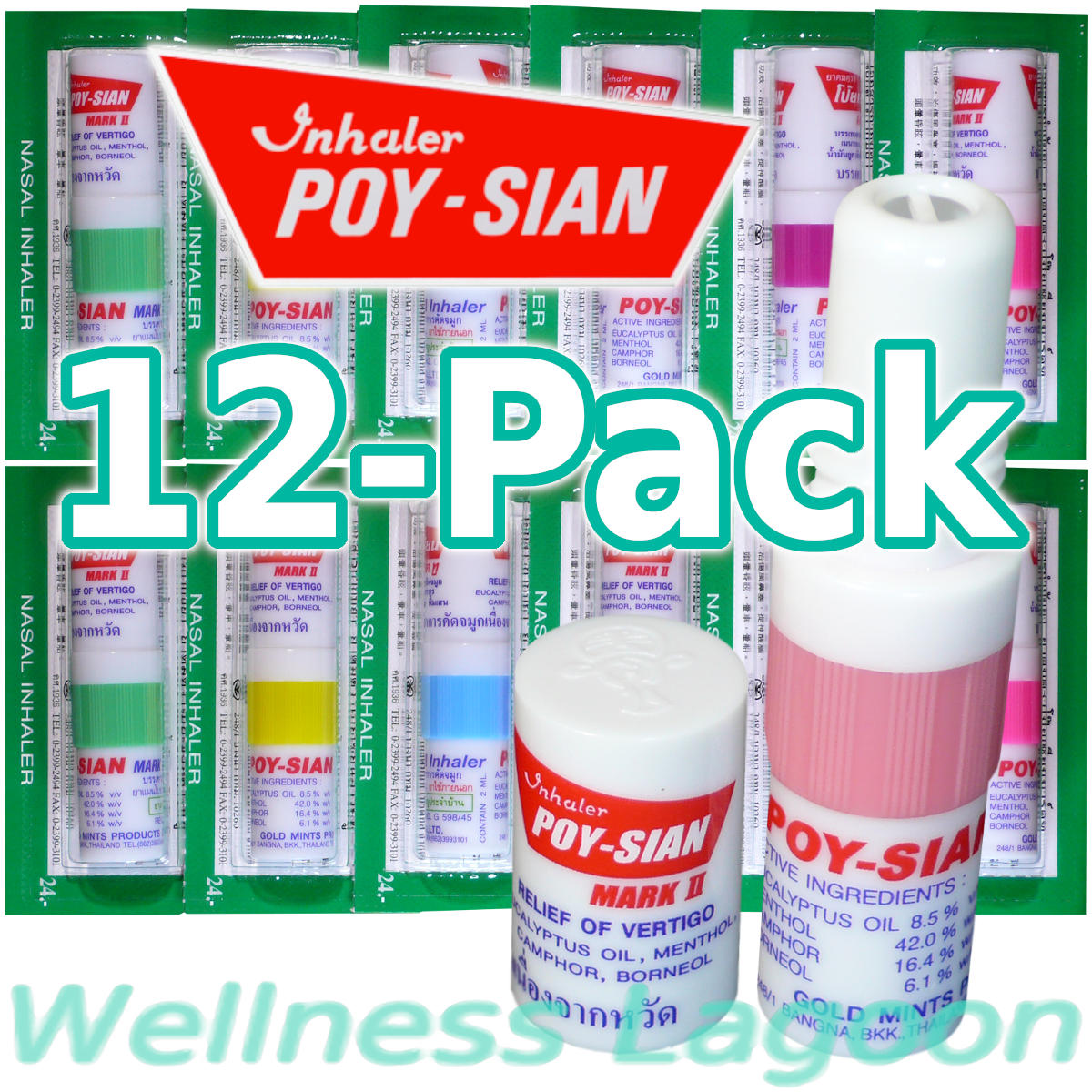 12x Poy Sian Inhaler Mark II - Nasal Inhaler
