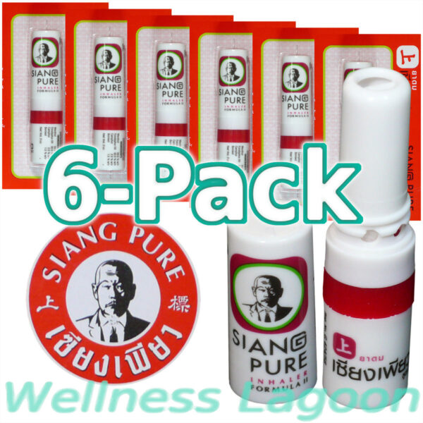 6x Siang Pure Inhaler - Formula II - Nasal Inhaler & Rub