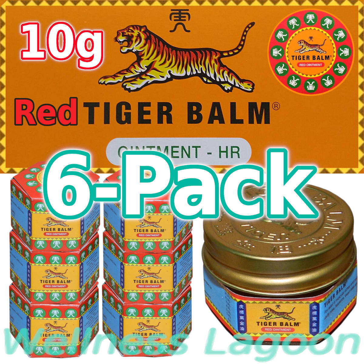 6x Tiger Balm Red 10g