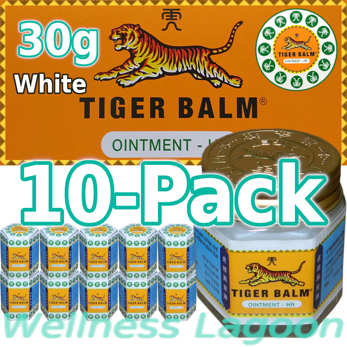 10x Tiger Balm White 30g