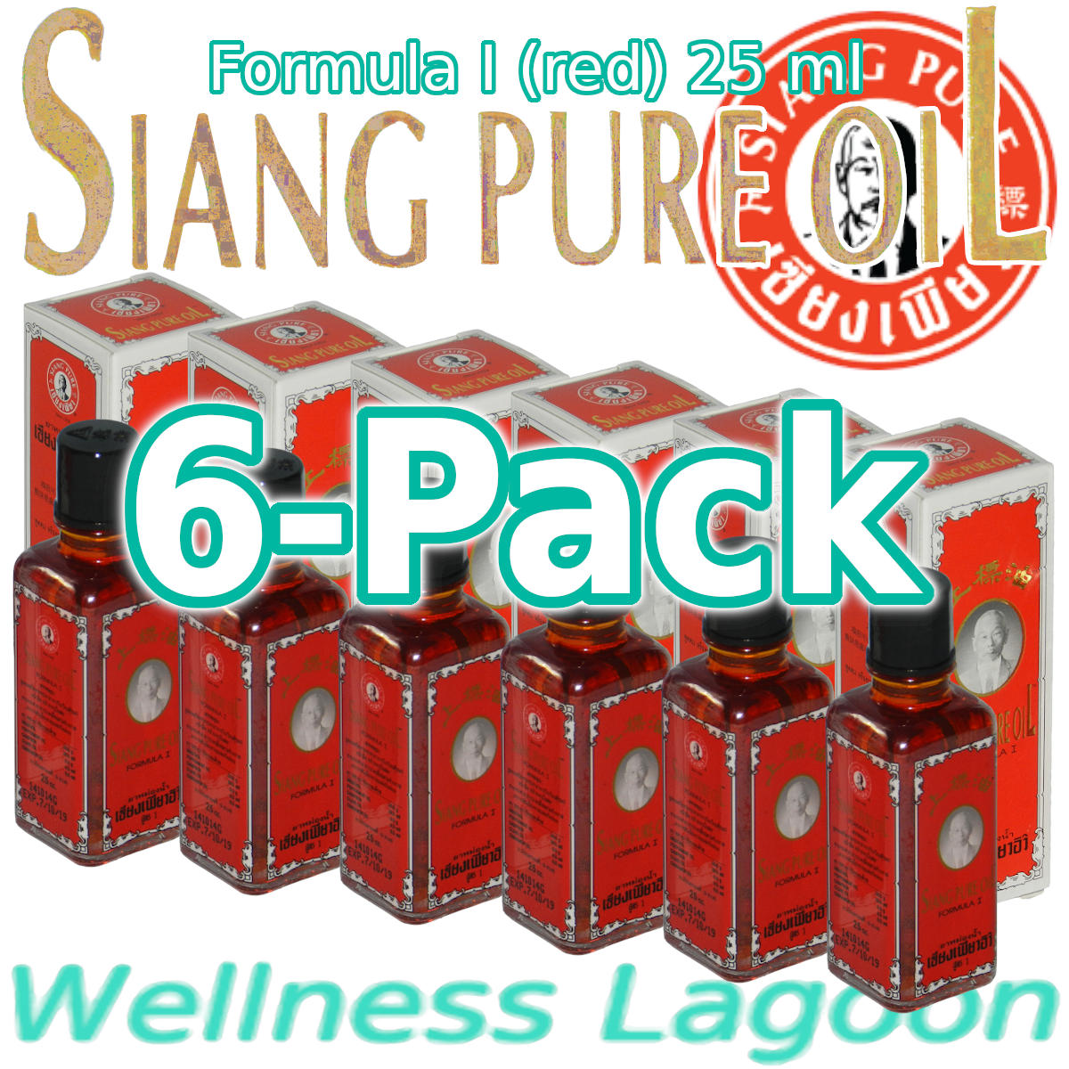 6x Siang Pure Oil - Formula I (red) - 25 ml